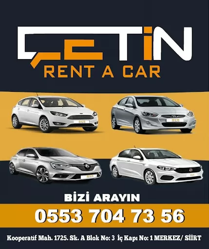 Siirt Oto Kiralama - Çetin Rent a Car Siirt Merkez