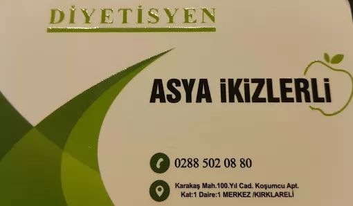 Diyetisyen Asya İkizlerli Kırklareli Merkez