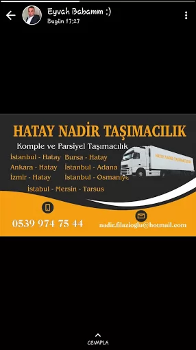 Nadir nakliyat hatay Hatay Antakya