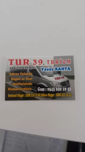 Tur 39 Kırklareli Merkez