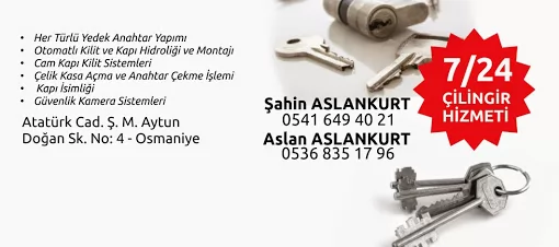 Osmaniye İli Anahtarcı ASLAN Çilingir Ve Oto Çilingir Osmaniye Merkez