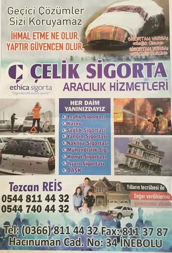 Çelik Trafik Müşavirlik Sigorta,ÇELİK SİGORTA TEZCAN REİS Kastamonu İnebolu